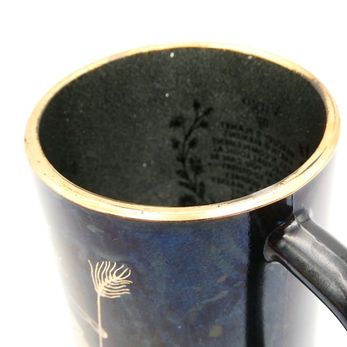 Vintage Federal Glas Astrologie Horoskop Jungfrau groß Kaffeebecher schwarz gold - Bild 7 von 11