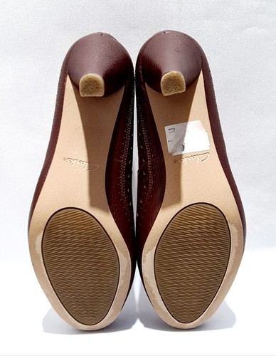 Clarks Marrón Cuero Genuino Tacones Altos Zapatos Brogue Mujer Reino Unido Talla 8 Ajuste Ancho E - Imagen 6 de 6