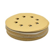 240 Grit 5" Dia 8-Hole Hook  Loop Sanding Paper 25PK Ceramic Aluminum Oxide 