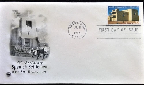 SPANISH SETTLEMENT OF THE SOUTHWEST 400TH ANNIV NEW MEXICO 1998 PCS CACHT FDC UN