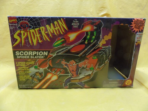1996 Toy Biz Spiderman Scorpion Spider Slayer Complere w/ Box - Picture 2 of 21