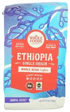, Ethiopia Single Origin Whole Bean Coffee, Light Roast, Cocoa Powder, Dried Ber