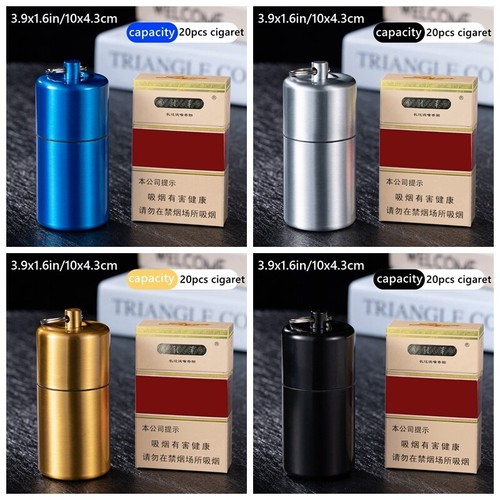 Outdoor Metal Cigarette Cases Hold 20pcs Waterproof Storage Sealed Can Keychain - Picture 8 of 8