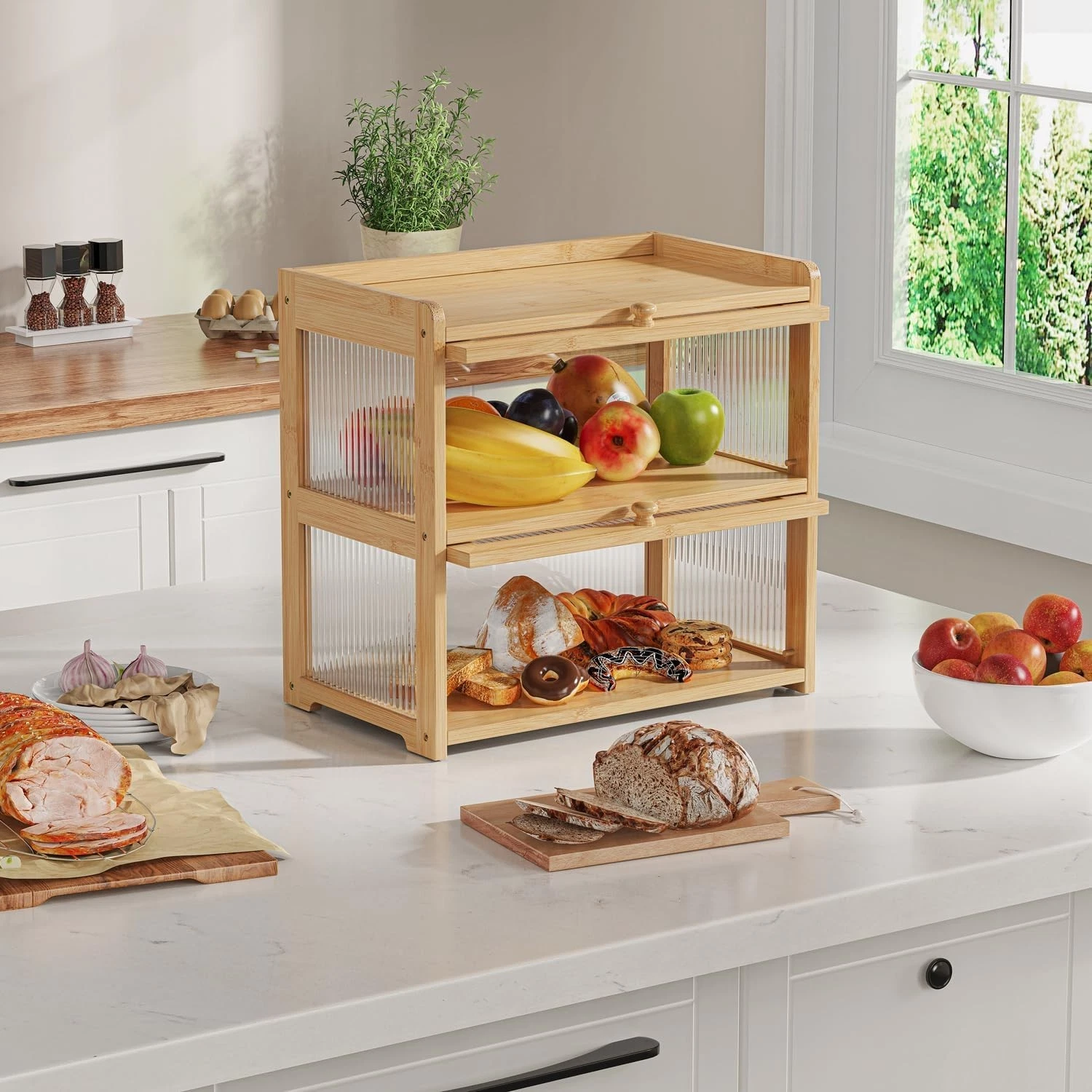 BAMBANG Extra Large Bamboo Bread Box