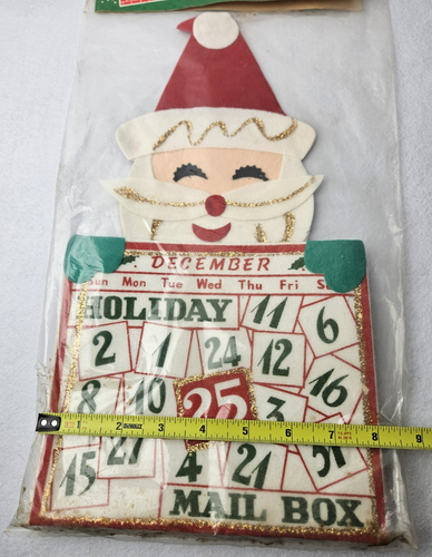 Vintage "Holiday Santa Mail Box" Weihnachten Filz Karton Japan OVP - Bild 18 von 24