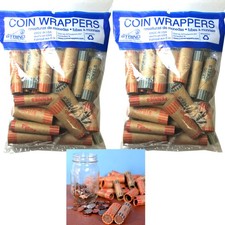72 Rolls Preformed Assorted Coin Wrappers Tubes Quarters Dimes Nickels Pennies