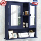 Wall Mounted Medicine Cabinet W/ Mirror Adjustable Shelves Space Saving Storage