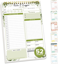 Forest Green Daily To Do List Notepad 52 Sheets Undated Planner Pad 6.5x10 in