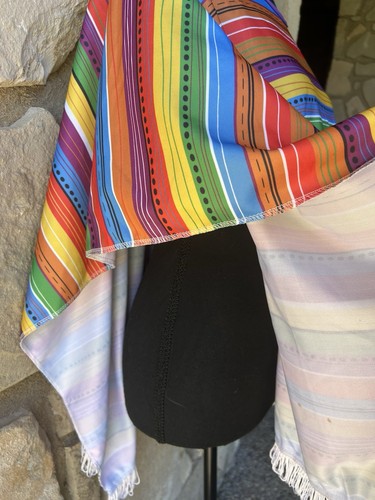 Mexican Top Serape Style Poncho Fiesta Wear Cinco de Mayo One Size S M L XL - Picture 6 of 10