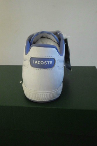 BNIB OLDER GIRLS LACOSTE EUROPA WHITE LILAC TRAINERS SIZE 3 RP £49..IDEAL GIFT - Picture 6 of 9