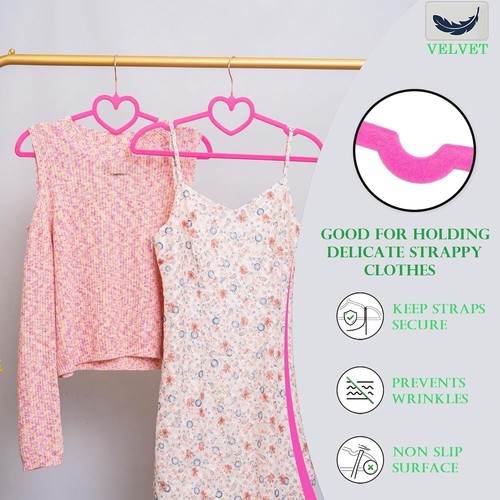 Premium Non-Slip Velvet Hangers with 360° Rose Gold Hooks - Space Saving 50 Pack - Afbeelding 7 van 8