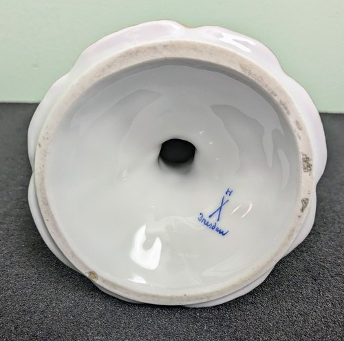 RARE Antique Dresden FRANZISKA HIRSCH Porcelain Candlestick Holder: 6.5" Tall - Picture 10 of 11