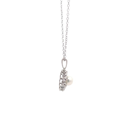 1.67Ct Natural Diamond Sterling Silver Heart Pendant 18" Silver Cable Chain - Picture 4 of 8