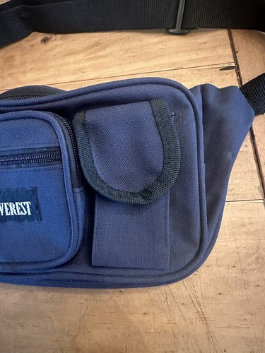 Everest Fanny Pack Unisex Dark Blue Adjustable Waist Strap Pouch Good Condition - Picture 3 of 6