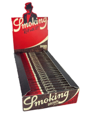 25 x 50 BOX Blatt Smoking Brown Medium Size Zigarettenpapier Papers Blättchen