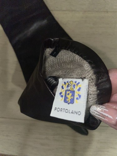 PORTOLANO WEICHES LAMMLEDER BRAUN LANGE HANDSCHUHE KASCHMIR GEFÜTTERT GR-7 NEU - Bild 5 von 8