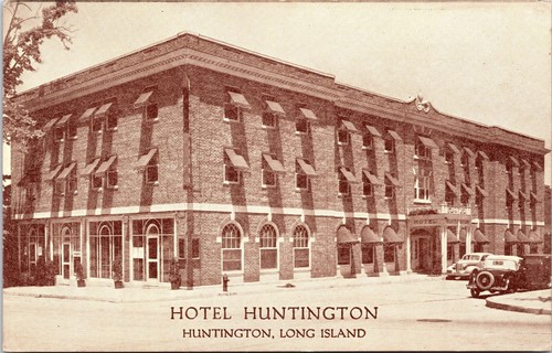 HOTEL HUNTINGTON: HUNTINGTON, LONG ISLAND, NY: WHITNEY PRESS: CARTOLINA D'EPOCA - Foto 1 di 3