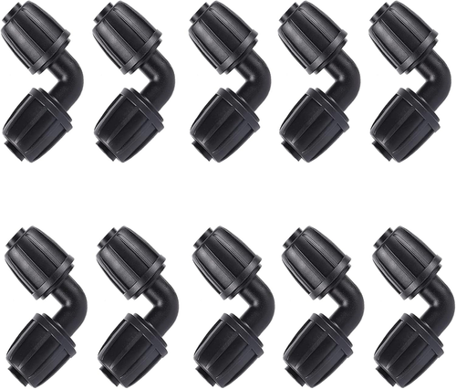 1/2 Inch Irrigation Fittings Elbow 16mm Drip Tubing Barbed Connectors 10 Pack - Picture 12 of 12
