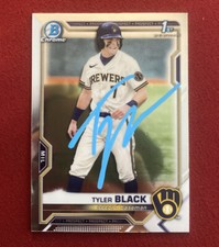 2021 Bowman Draft Tyler Black Chrome 1st Prospect IP Auto Autograph Brewers
