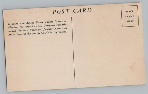 Amoco Benzin Gas Jockey Begleiter Norman Rockwell Werbe Postkarte 1939 - Bild 2 von 2