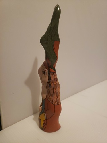 Artist Melanie B Taylor 10" Signed Painted Wooden Sculpture #D128 Lizard Wizard - Picture 8 of 12