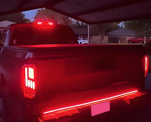 Clear Lens Black Interior C-Ring LED 3rd Brake For 2007-14 Silverado/Sierra 1500 - Picture 4 of 9