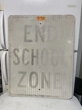 Real Authentic Street Road Traffic Sign End School Zone 24"X 30" Lot 9-78