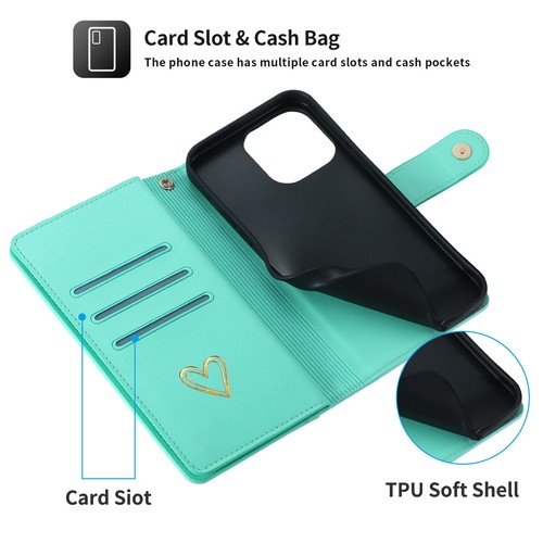 For iPhone 16 15 Pro Max 14 13 12 11 XS XR 8 Leather Card Wallet Case Flip Cover - Picture 73 of 78