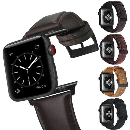 For Apple Watch Band Leather Strap 40/44/41/45mm Clasp Women Men Series 7654321 - Bild 7 von 42