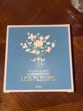 LES FLEURS PERFUMED DUSTING POWDER & PUFF BY ALYSSA ASHLEY 3.4OZ VINTAGE SEALED