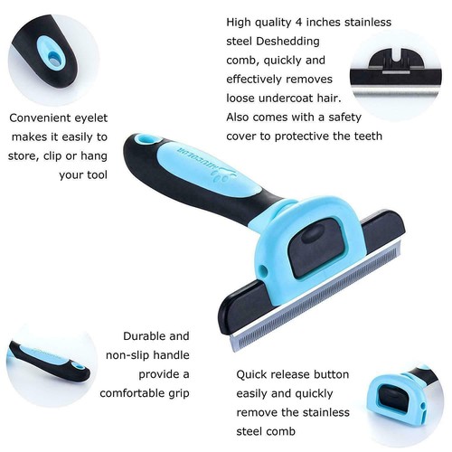 Pet Shedder Easy To Use De-Shedding Dogs & Cats Light Grooming Tool (1 Pack)-New - Picture 7 of 9