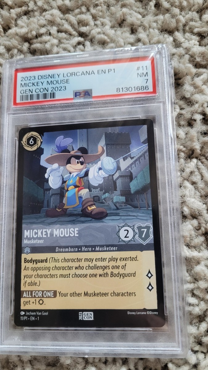 Disney Lorcana Mickey Mouse Musketeer Gen Con 2023 Promo PSA 7 Near Mint