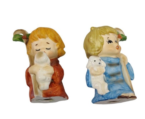 2 x VTG Lefton Christmas Nativity Little Boy Shepard With Lamb Figurine Japan - Picture 11 of 12