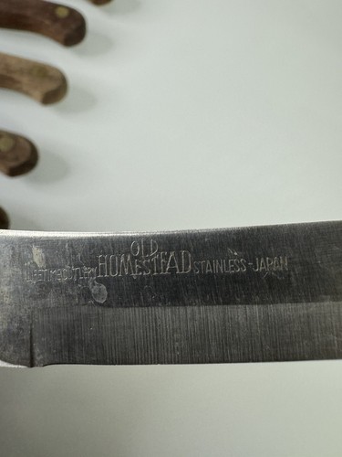 Lifetime Cutlery Old Homestead Steak Knife Set & Block 8 Knives Japan Vintage - Picture 4 of 5
