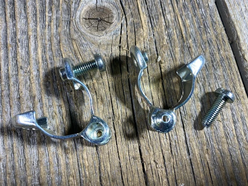 X2 VINTAGE SHIMANO BIKE BICYCLE CHAINSTAY CABLE STOP CHAINSTAY CABLE CLAMP JAPAN