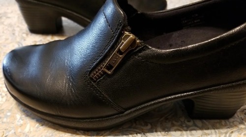 Klogs Womens 6.5 Comfort Slip-On Loafers shoe black zipper heel slip resistant - Picture 3 of 5