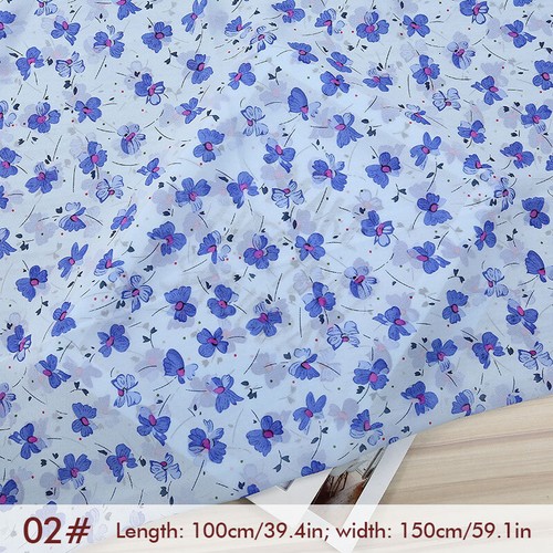 Floral Printed Chiffon Fabric Dress Skirt Scraf Butterfly Background Cloth By M - Picture 15 of 18