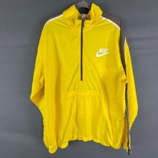 Vintage Nike Windbreaker Jacket XXL Yellow Half Zip Packable Lightweight
