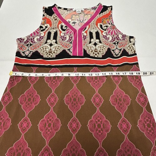 Liz Claiborne Midi Dress Womens Size XL Sleeveless Pullover Stretch V Neck Boho - Picture 7 of 10
