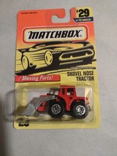 Matchbox 1997 Shovel Nose Tractor #29 Moving Parts! MB029 Orange w/Gray Shovel