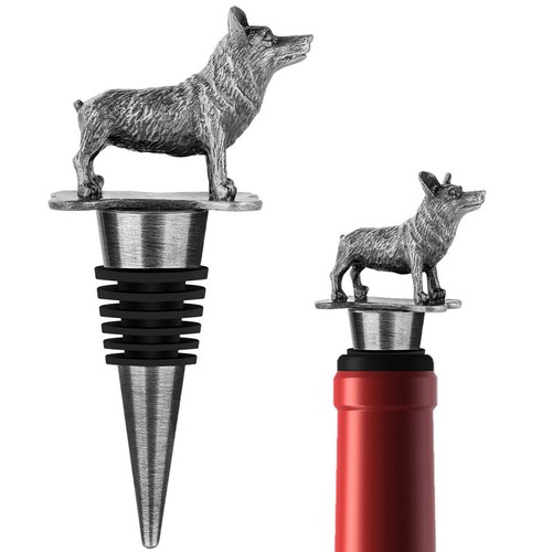 Welsh Corgi Wine Stopper Durable Metal Pet Decor Unique Kitchen Bar Accessory - Picture 4 of 16