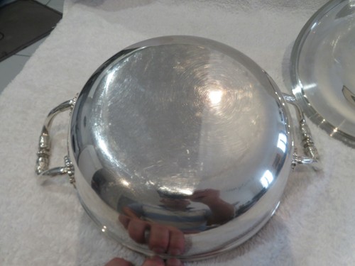 Gorgeous 1990 French silver-plated vegetable covered dish  Christofle Perles - Picture 14 of 15