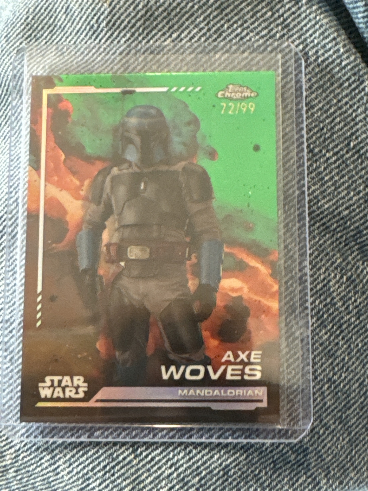 2024 TOPPS CHROME STAR WARS AXE WOVES GREEN REFRACTOR #83/99
