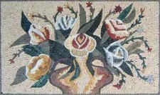 Medallion Colorful Flowers In Vase Mosaic Tiles For Kitchen Backsplash