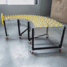 Unpowered 47-177 Inch Length Retractable Unloading Roller Conveyor with Wheels