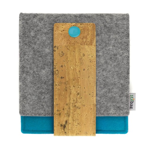 Universelle Ladetasche LUIS für Smartphones - Farbe hellgrau – azur - Bild 4 von 6