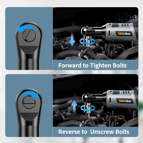 Llave de trinquete Taskstar 12V 3/8"" 40Nm 200 RPM, 2x2.0Ah baterías y kit de 7 enchufes - Imagen 3 de 9