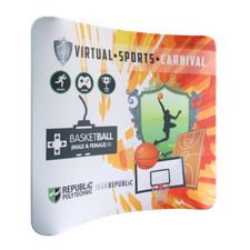 7.5ft Curved Fabric Tension Pop Up Display Back Wall Display Backdrop  Graphic