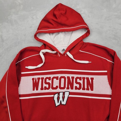 Wisconsin Badgers Hoodie Mens Large Sweater Sweatshirt Pullover Team Sport Adult - Picture 2 of 7