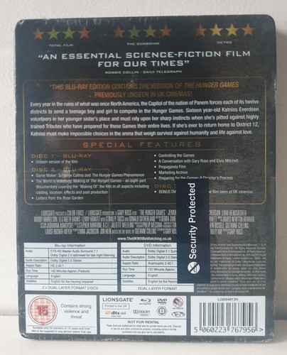 The Hunger Games (3-Disc) Blu-ray Steelbook Collector's Edition - HMV Exclusive - Picture 3 of 3